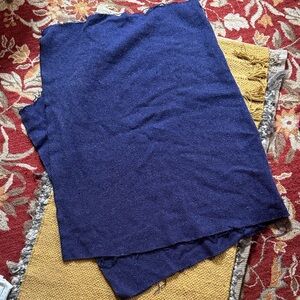 Wool fabric woven remnant dark purple navy blue speckled 3/4 yard by 54 inches